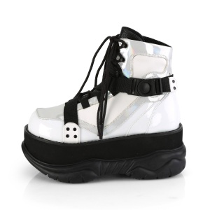 Bianco Vegano 7,5 cm NEPTUNE-181 stivaletti demoniacult unisex - stivaletti da cyberpunk