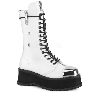 Bianco Vegano 7 cm GRAVEDIGGER-14 stivali demoniacult unisex - stivali plateau