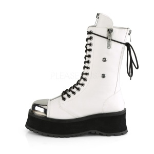 Bianco Vegano 7 cm GRAVEDIGGER-14 stivali demoniacult unisex - stivali plateau