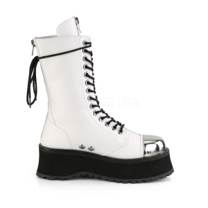 Bianco Vegano 7 cm GRAVEDIGGER-14 stivali demoniacult unisex - stivali plateau