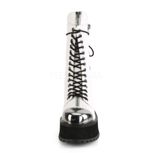 Bianco Vegano 7 cm GRAVEDIGGER-14 stivali demoniacult unisex - stivali plateau