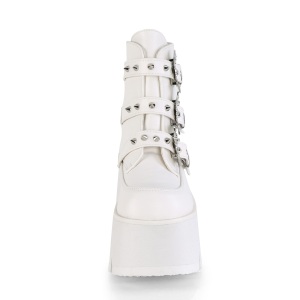 Bianco Vegano 9 cm ASHES-55 stivaletti demoniacult con plateau