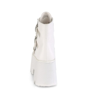 Bianco Vegano 9 cm ASHES-55 stivaletti demoniacult con plateau