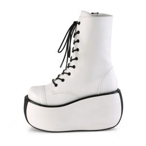 Bianco Vegano 9 cm VIOLET-120 stivaletti demoniacult con plateau