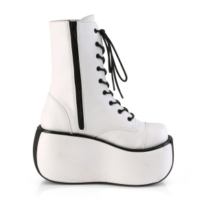 Bianco Vegano 9 cm VIOLET-120 stivaletti demoniacult con plateau
