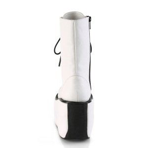 Bianco Vegano 9 cm VIOLET-120 stivaletti demoniacult con plateau