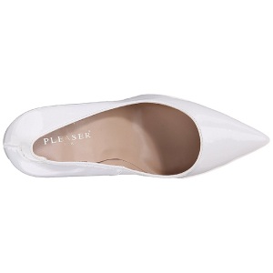 Bianco Vernice 10 cm CLASSIQUE-20 scarpe tacchi a spillo con punta