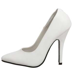 Bianco Vernice 10 cm VANITY-420 scarpe dcollet a punta elegante