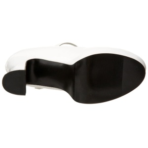 Bianco Vernice 11 cm MARYJANE-50 Mary Jane Plateau Scarpe Dcollet