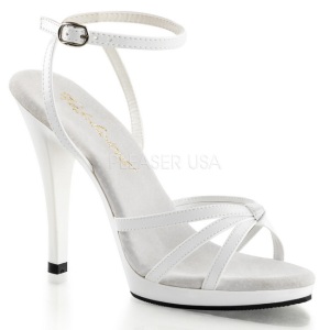 Bianco Vernice 12 cm FLAIR-436 Sandali Donna con Tacco