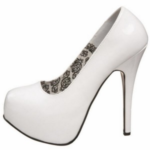 Bianco Vernice 14,5 cm Burlesque BORDELLO TEEZE-06 Plateau Scarpe Dcollet
