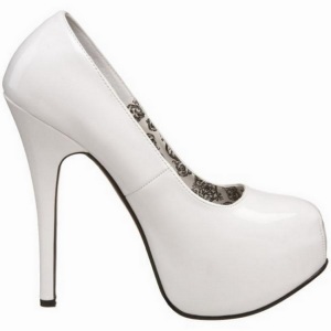 Bianco Vernice 14,5 cm Burlesque BORDELLO TEEZE-06 Plateau Scarpe Dcollet