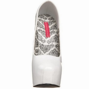 Bianco Vernice 14,5 cm Burlesque BORDELLO TEEZE-06 Plateau Scarpe Dcollet