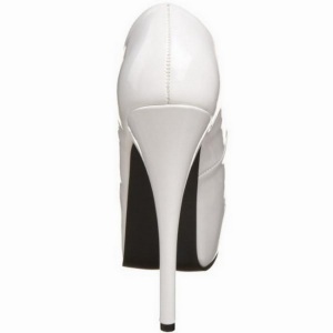 Bianco Vernice 14,5 cm Burlesque BORDELLO TEEZE-06 Plateau Scarpe Dcollet