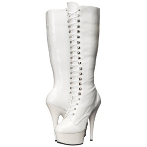 Bianco Vernice 15,5 cm DELIGHT-2023 Plateau Stivali Donna