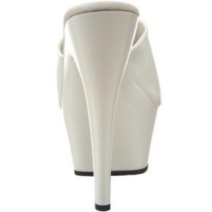 Bianco Vernice 15,5 cm KISS-201 Plateau Mules Alte