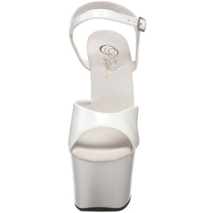 Bianco Vernice 18 cm Pleaser SKY-309 Plateau Calzature Tacchi Alti