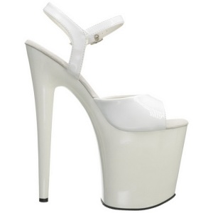 Bianco Vernice 20 cm Pleaser FLAMINGO-809 Tacchi Alti Plateau