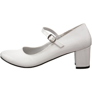 Bianco Vernice 5 cm SCHOOLGIRL-50 Scarpe Dcollet Classico Donna