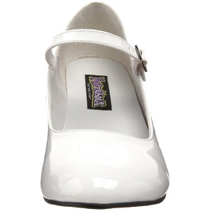 Bianco Vernice 5 cm SCHOOLGIRL-50 Scarpe Dcollet Classico Donna