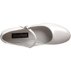 Bianco Vernice 5 cm SCHOOLGIRL-50 Scarpe Dcollet Classico Donna