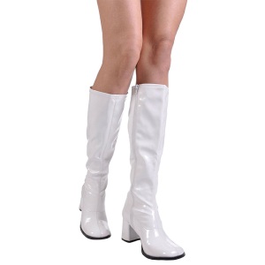 Bianco Vernice 7,5 cm GOGO-300 Stivali Donna da Uomo