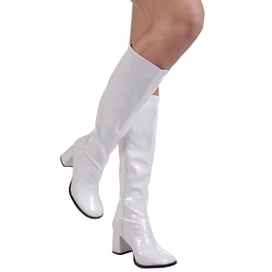 Bianco Vernice 7,5 cm GOGO-300 Stivali Donna da Uomo