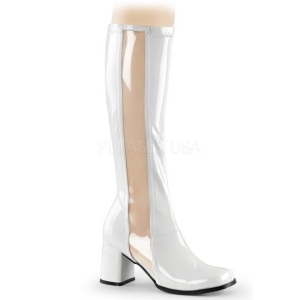 Bianco Vernice 8,5 cm GOGO-303 Stivali Donna da Uomo