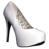 Bianco Verniciata 14,5 cm Burlesque TEEZE-06W scarpe décolleté per piedi larghi da uomo