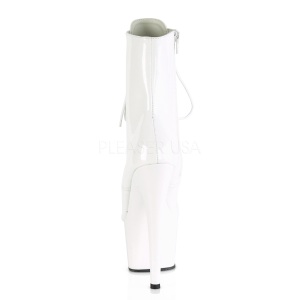 Bianco Verniciata 18 cm ADORE-1020 stivaletti con plateau donna