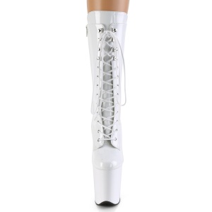 Bianco Verniciata 20 cm FLA-1050 tacchi estremi - stivaletti pi plateau alto