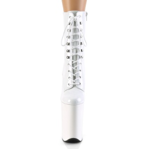 Bianco Verniciata 23 cm INFINITY-1020 tacchi estremi - stivaletti pi plateau alto
