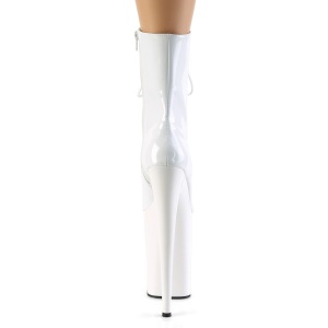 Bianco Verniciata 23 cm INFINITY-1020 tacchi estremi - stivaletti pi plateau alto