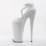 Bianco Verniciata 25,5 cm BEYOND-087 tacchi estremi - scarpe décolleté più plateau alto