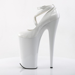 Bianco Verniciata 25,5 cm BEYOND-087 tacchi estremi - scarpe dcollet pi plateau alto