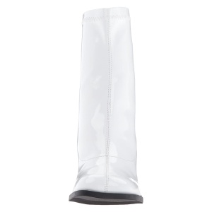 Bianco Verniciata 7,5 cm GOGO-150 stivaletti alti con tacco spesso stretch