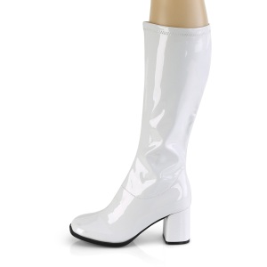 Bianco Verniciata 7,5 cm GOGO-300-2 stivali con tacco largo