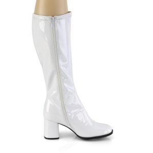 Bianco Verniciata 7,5 cm GOGO-300-2 stivali con tacco largo