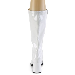 Bianco Verniciata 7,5 cm GOGO-300-2 stivali con tacco largo