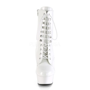 Bianco Verniciato 15,5 cm DELIGHT-1020 Stivaletti da donna plateau