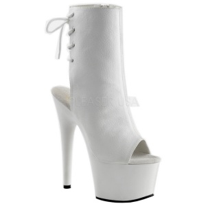 Bianco Verniciato 18 cm Pleaser ADORE-1018 Plateau Stivaletti Donna