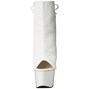 Bianco Verniciato 18 cm Pleaser ADORE-1018 Plateau Stivaletti Donna