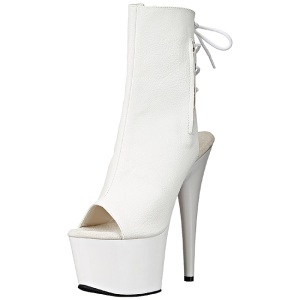 Bianco Verniciato 18 cm Pleaser ADORE-1018 Plateau Stivaletti Donna