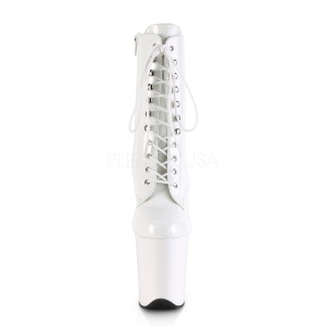 Bianco Verniciato 20 cm FLAMINGO-1020 Stivaletti da donna plateau