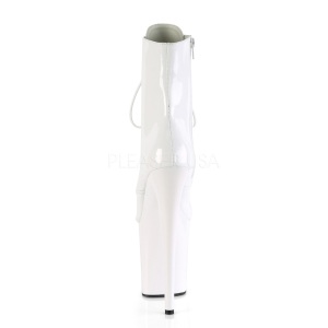 Bianco Verniciato 20 cm FLAMINGO-1020 Stivaletti da donna plateau