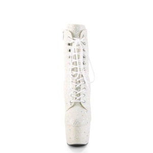 Bianco glitter 18 cm ADORE-1020GDLG stivaletti alti con lacci da pole dance