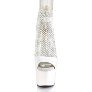 Bianco tacco alto 18 cm ADORE-765RM scintillare plateau scrape con tacco alto