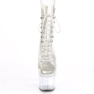 Bianco trasparente 18 cm ADORE-1021C stivaletti exotic pole