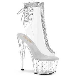 Bianco trasparente 18 cm STARDUST-1018C-2RS stivaletti exotic pole