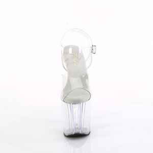 Bianco trasparente 19 cm ENCHANT-708 Calzature plateau con tacco